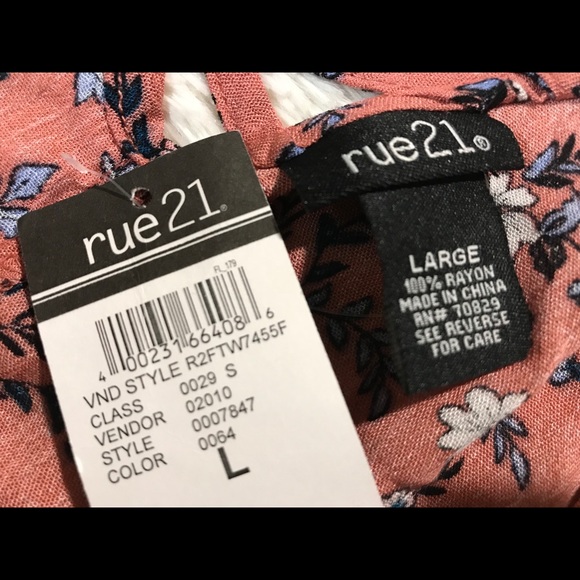 Rue 21, Pink Floral Folklore Lattice Back Cami Top - Picture 6 of 7